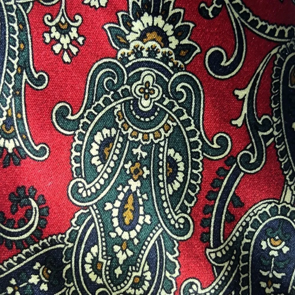The Red Barn Sistine Satin By Countess Mara Stunning Red Ivory Navy Green Tie